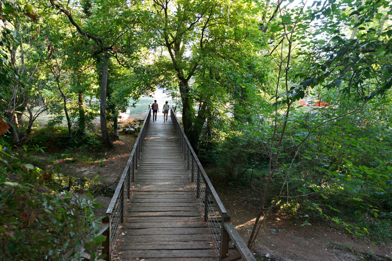 FOTO:MANÉ ESPINOSA. PARCS DE SANT CUGAT. PONT QUE UNEIX COLL FAVÀ AMB ROQUETES TRAVESANT LA RIERA DE TORRENT DE FERRUSSONS.